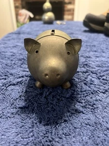 Vintage Napier Musical Coin Piggy Bank 4" Figural Pig Musical Part Works Tested - Picture 1 of 11