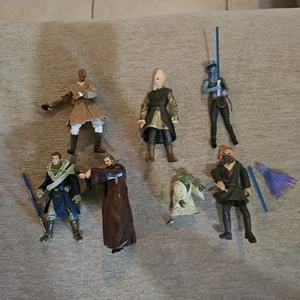 Star Wars 3.75 Jedi Council Lot, Obi Wan, Yoda, Mace, Qui Gon, Aayla, Plo Koon  - Picture 1 of 4