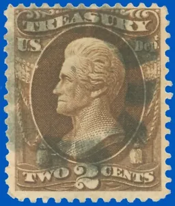 Scott #O73 2¢ TREASURY DEPT OFFICIAL "RADIAL PATENT" (See Cole's) Fancy Cancel - Picture 1 of 3
