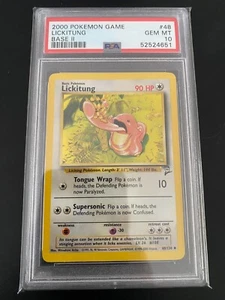 2000 Pokemon Base Set 2 - PSA 10 GEM MT - Lickitung #48/130 - Picture 1 of 2