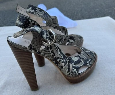 Coach Womens Size 7.5 Leather Snakeskin Print heels Sandals WORN ONCE - Image 1 of 4