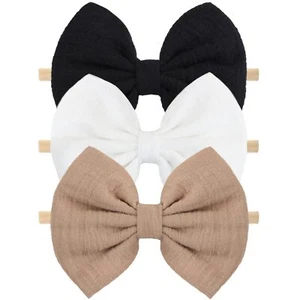 Baby Girls Headbands Newborns Bows Elastic Nylon Hairbands for Infants Toddle... - Picture 1 of 6