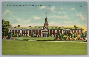 Postcard Main Building Allentown State Psychiatric Hospital Pennsylvania - Picture 1 of 2