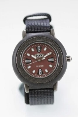 Reloj Hombre Fossil FSL Nylon Negro Goma Inoxidable 100m Batería Marrón Cuarzo Foto 1 de 4