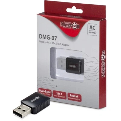 PowerOn  DMG-07 WiFi/Bluetooth 4.2 Adapter Wlan IEEE 802.11a/b/g/n/ac (WiFi 5) - Bild 1 von 4