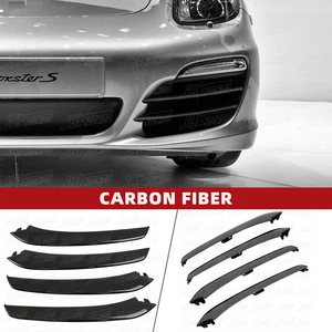 Dry Carbon Fiber Front Bumper Grill Vents For Porsche Boxster 981 2013-2015 - Picture 1 of 9