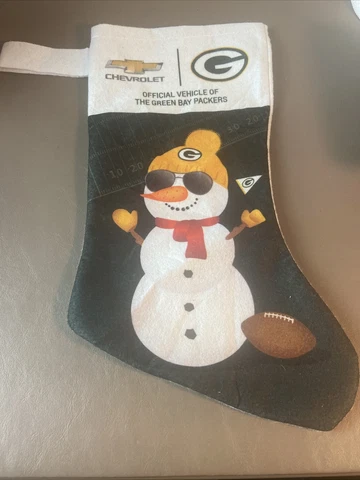 NFL Green Bay Packers Chevrolet Snowman Christmas Stocking Cover