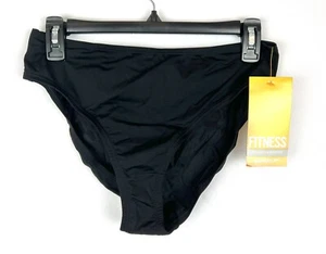 Speedo Women’s High Rise Black Brief Bikini Bottom Size 10 - Picture 1 of 3