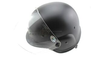Airsoft M88 Pasgt Kelver Swat Helmet With Clear Visor Black - US115