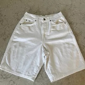 Vtg Chic Mom Shorts High Waist 100% Cotton Sz 11 White - Picture 1 of 6