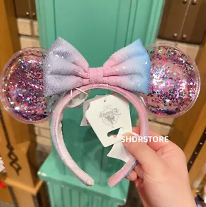 Auténtica diadema para oreja de Minnie Mouse con arco rosa Disney 2023 Shanghai Disneyland - Imagen 1 de 2