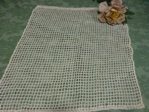 48cmhx46cm   large ancien rideau blanc , fait main, coton petite fenétre  pret  - Picture 1 of 4