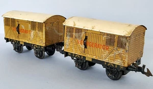O Gauge BING WERKES No. 65 Pair of Refrigerator Vans / Wagons c1920's Tinplate - Picture 1 of 13