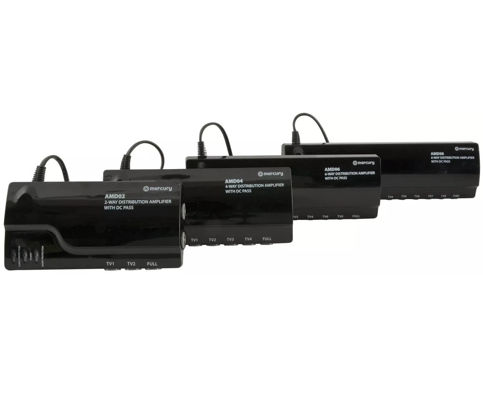 AERIAL AMPLIFIER TV signal booster Splitter 4G 5G DC Pass 1 2 4 6 8 WAY Mercury - Image 1 of 2