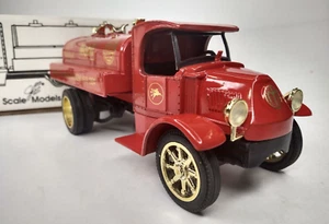 ERTL MOBIL 1935 MACK TANKER TRUCK DIECAST COIN BANK 65th Ann. MOBILOIL Gold Tone - Picture 1 of 23