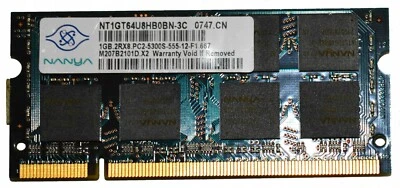 NANYA 1GB NT1GT64UH8D0FN DDR2 RAM MEMORY - 395318-732  - Image 1 of 3