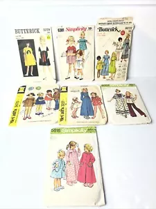 7-Vintage Sewing Patterns 1960-70s Girls Simplicity Butterick McCalls - Picture 1 of 9