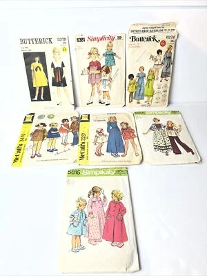 7-Vintage Sewing Patterns 1960-70s Girls Simplicity Butterick McCalls - Image 1 of 4
