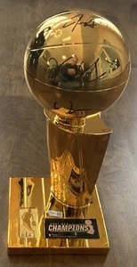 Giannis, Khris & Jrue Signed Milwaukee Bucks 2021 NBA Championship Trophy COA - Picture 1 of 11