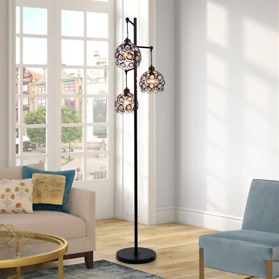 70" Standing Floor Lamp Industrial Floor Light Farmhouse  3-Lights Tree Lighing - Изображение 1 из 4