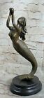 Mermaid Swimming Bronze Figure Height 15" Nautical Tropical Home Decor Gift Sale