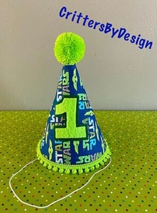 Star Wars First Birthday Hat, Star Wars Party Accessories “New Handmade” - Picture 1 of 2