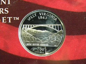 2005 S SILVER GEM PROOF WEST VIRGINIA STATE QUARTER 90% SILVER FREE SHIP - Picture 1 of 1