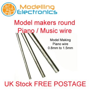 piano wire music wire steel round 0.8mm, 1mm, 1.2mm, 1.5mm, upto lengths 450mm