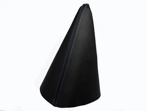 DAEWOO NEXIA (1996-2001) Cuffia Leva Freno 100% Vera Pelle - Cuciture Azzurro - Picture 1 of 1