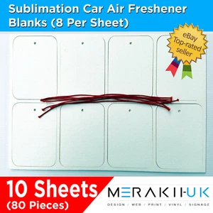 Sublimation Auto Lufterfrischer Rohlinge x10 Blatt personalisiert GÜNSTIGSTE BEI EBAY - Bild 1 von 1