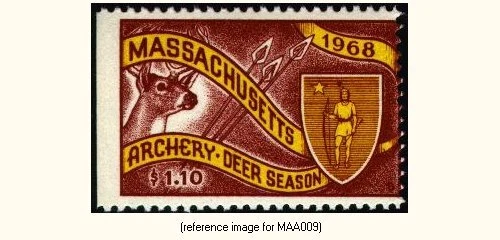 D2K Massachusetts Archery Stamp 1968 $1.10 - Image 1 of 1