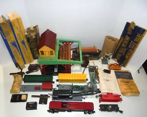 AMERICAN FLYER VINTAGE S GAUGE TRAIN SET WITH SWITCHES AND TRACKS LOG LOADER ETC - Picture 1 of 13