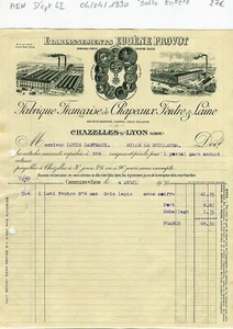 Dépt 42 - Chazelles sur Lyon - Belle Entête d'une Chapellerie du 04/04/1930 - Picture 1 of 1
