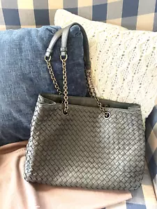 Authentic bottega veneta bag woman woven tote in grey color, medium size - Picture 1 of 9