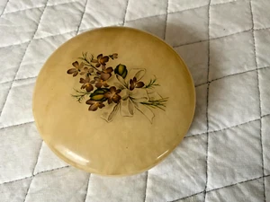 Vintage Schmuckschatulle Eitelkeit Puder Schmuckkästchen Italy Rosa Blumen Alabaster - Bild 1 von 6