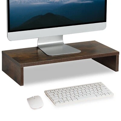 20 inch Monitor Stand Riser for Desk, TV/Screen/PC/Printer/Laptop Riser Brown. - Image 1 of 4