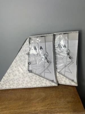 Juego de 2 IKEA STRALA Estrella Lámpara Colgante Pantalla Luz Copo de Nieve Blanco 24" Foto 1 de 4