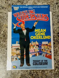 Vintage WWF Mean Gene Okerlund Poster 1986 LJN Wrestling RARE WWE Legend - Picture 1 of 1