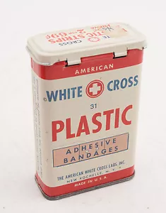 American White Cross Bandage Advertising Tin (A3R) 31 Box Adhesive New York - Picture 1 of 8