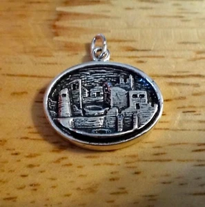 Dije de plata esterlina 19x20 mm 4 gramos acantilado mesa verde Colorado - Imagen 1 de 7