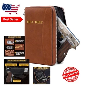 Premium Leather Pistol Case with Soft Interior and Fixed Combination Lock - Picture 1 of 8