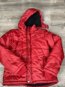 Timberland Youth Boys Puffer Jacket Size L Large Full Zip Snap Red Winter Coat - Picture 1 of 12