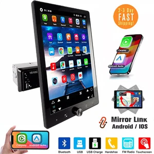 10 inch Car Stereo Radio Rotatable 1 DIN Wireless Apple CarPlay Android Auto FM - Picture 1 of 13