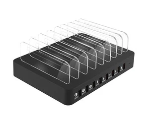 110W QC3.0 Soporte Desmontable 8 Puertos USB Cargador de Pared Dock para Tablet Teléfono Inteligente - Imagen 1 de 6