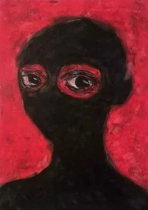 Portrait Gemälde Papier A4 Ölpastell Kunst, Oil Pastel Art Paper A4 - Bild 1 von 1