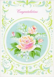 Bonita tarjeta de felicitación vintage de Rose Pastels GJC colección exclusiva +✉ - Imagen 1 de 6