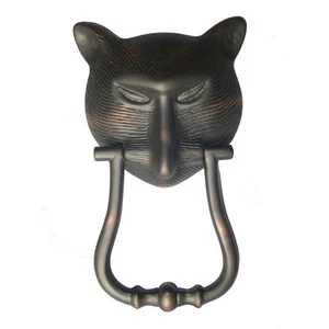 Front Door Knocker Cat Head Design Brass Oil Rubbed Bronze Renovators Supply - Picture 1 of 12