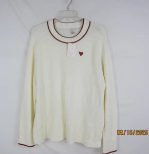 A New Day Long Sleeve Pullover Cream Crewneck Sweater XL - Picture 1 of 12