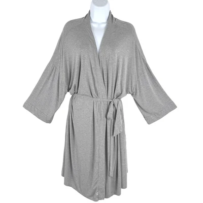 Bata kimono Cozy Earth para mujer XL gris mezcla de bambú elástica ropa de estar CJ-2204 Foto 1 de 4