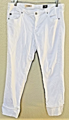 AG джинсы Stevie манжеты тонкий прямой белый 32 середины подъема эластичной укороченный - Изображение 1 из 4